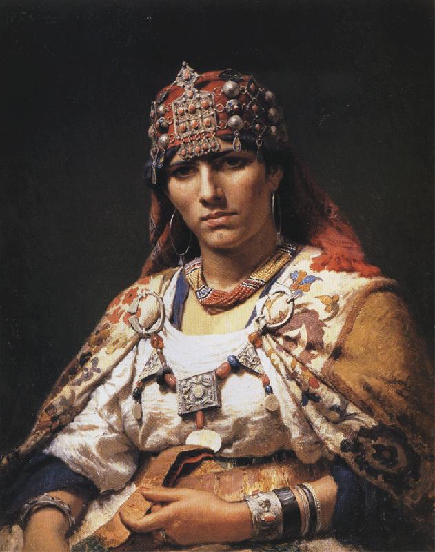 Frederick Arthur Bridgman Portrait of a Kabylie Woman, Algeria oil painting image